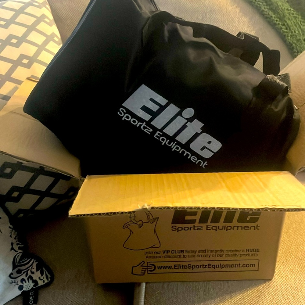 Elite sports equipment set of six new in the box, burlap, racing bags